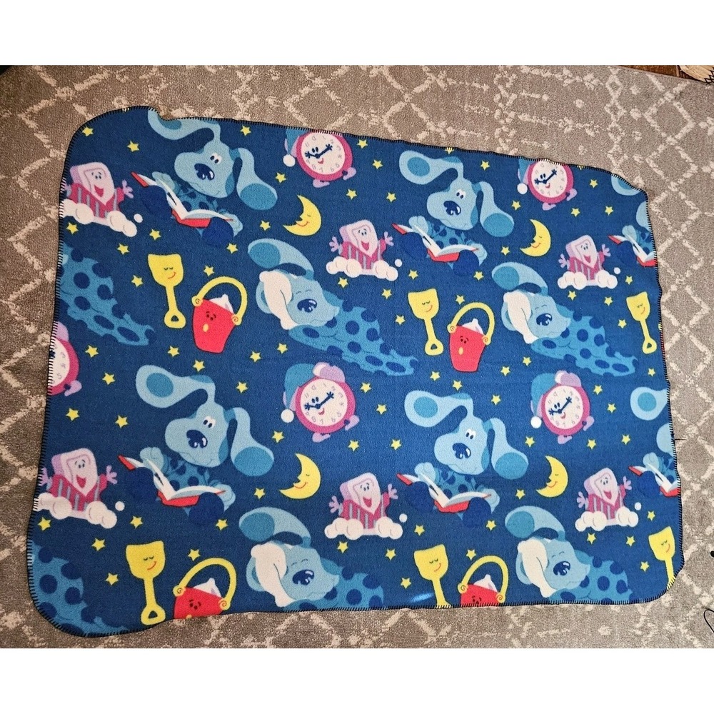 Vintage Blue's Clues Fleece Throw Blanket 60"x 45" Sleepy Time ~